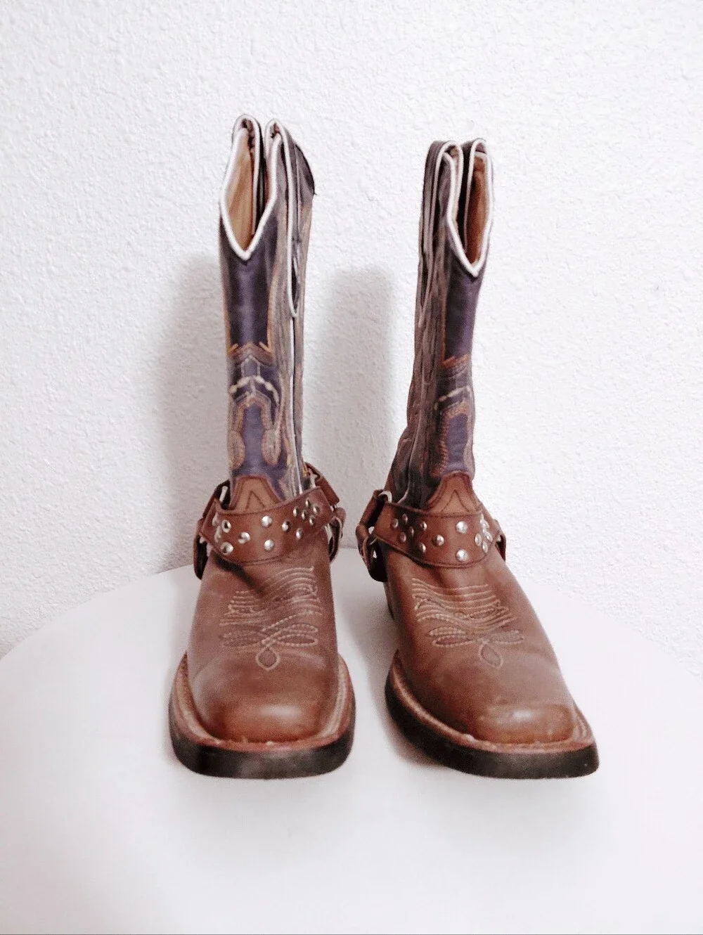 West Wind Western Leather Square Toe Midcalf Boots display picture 1